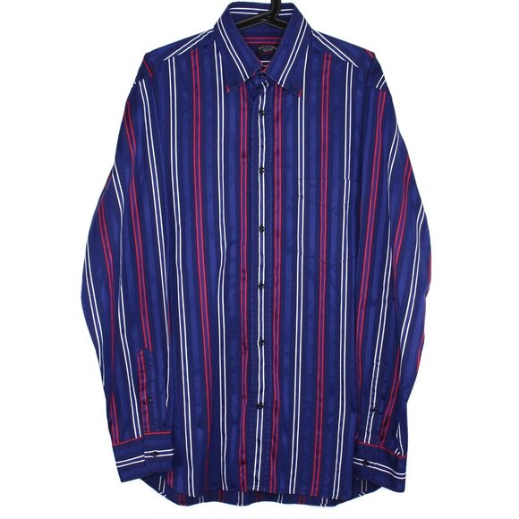 Paul & Shark Yachting Mens 41 Striped Button Up Dress Shirt H690 - Picture 1 of 5